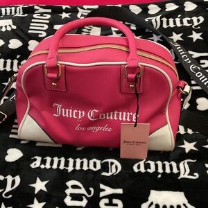 Juicy Couture Vibrant Pink and White Travel Bag